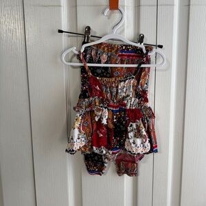 SHEIN patchwork multicolor floral two piece set size 9-12 months